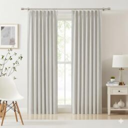 "Kayne Studio Nature Blended Linen Pinch Pleat Blackout Curtains 84 inch Long for Living Room Bedroom,Thermal Insulated Window Treatments Pleated Drapes for Track with 9 Hooks,40""x84"",Beige,1 Panel"