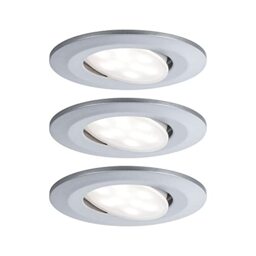 Paulmann 99933 Calla LED recessed luminaire Round Set of 3 incl. 3x5,2W IP65 dim recessed spot Chrome matt Cabinet Light Plastic recessed lamp 4000K