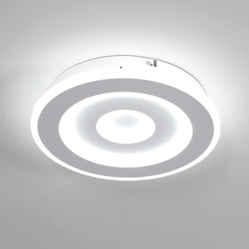 Comely LED Ceiling Lights 28W 3600LM Modern LED Ceiling Lighting Round Ceiling Lamp White Ceiling Lighting for Bedroom Kitchen Hallway Dining Room Cool White 6500K (Dia 28cm)