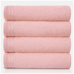GC GAVENO CAVAILIA Large Towels Bath Sheet - Highly Absorbent Egyptian Cotton Towel Set - 4 Pack Extra Soft Blush Pink - Quick Dry Sheets - 450 GSM Washable Towels, 75 X 135 Cm