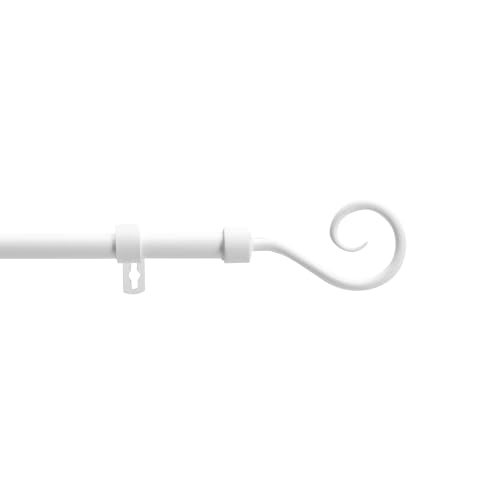 douceur d'intérieur, Extendible Curtain Rod in Complete Kit (120  210 cm) Arabesque White Painted