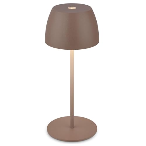 BRILONER - Mini LED Table lamp Wireless IP44 with Touch, infinitely dimmable, Rechargeable Battery & Light Source Interchangeable, Bedside lamp, Decorative lamp, Rechargeable Table lamp, 8x20cm
