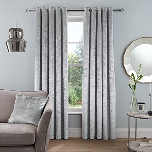 "Sleepdown Curtains, Polyester, Silver, 2 x 46"" x 54"""