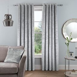 "Sleepdown Curtains, Polyester, Silver, 2 x 46"" x 54"""