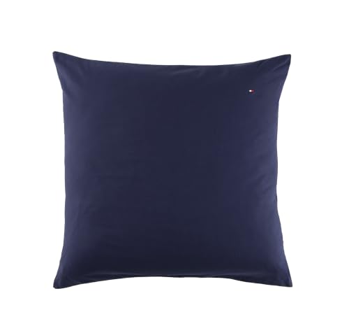 Tommy Hilfiger - Navy Blue 57 Thread Count Brushed Cotton 100% Cotton Plain Soft Warm Pillowcase 65 x 65 cm
