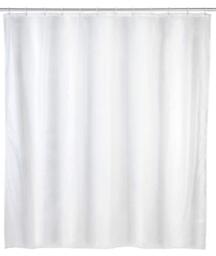 WENKO Allstar Zen Shower Curtain Made of Easy-Care, Eco-Friendly and Recyclable Plastic Film, Water-Repellent, Reinforced Perforated Strip with Rust-Proof Metal Eyelets, 120 x 200 cm, White