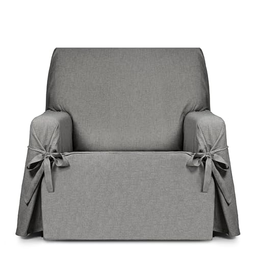 Eysa Genna Sofa Cover with Ties, Stain Resistant, 1 Seater Grey
