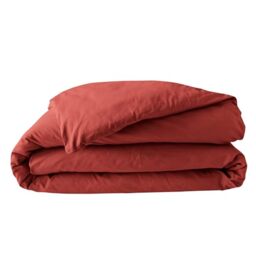 Douceur d'Intérieur, Duvet Cover (260 x 240 cm) Percaline Terracotta, 100% Cotton Percale
