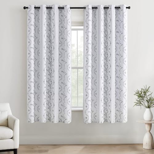 LIMON HOME 100% Boho Blackout Curtains Sage Leaf 72 Inch lench Farmhouse Curtain for Livingroom
