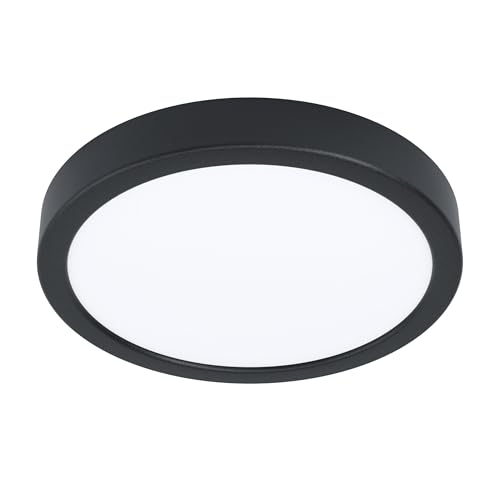EGLO Fueva 5 LED Ceiling Light, Diameter 21 cm, 1-Bulb Surface-Mounted Light Made of Steel and a Plastic Light Area, Ceiling Light in Black, White, LED Surface Light, Warm White