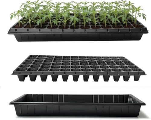 RooTrimmer 10 Pack 1020 Seed Starter Trays and 10 Pcs 72 Cell Plug Trays, Thick Durable Seedling Plastic Nursery Tray for TD538 1020 Tray Germination (10 Sets)