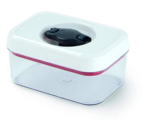 Zyliss E981054 Twist & Seal Storage Box With Lid - 0.475 Litre - Plastic - Clear/White - Kitchen Storage/Bathroom Storage/Food Storage/Makeup Storage/Toy Storage - Includes 1 x Storage Container