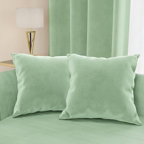 PETTI Artigiani Italiani - Velvet, Cushions, Cushion for Bedroom, Sofa Living Room, Cushion Cover, Sage 2 Pieces – 145 x 40 cm