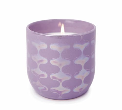 Paddywax Scented Candles Lustre Iridescent Ceramic Luxury Artisan Candle, 283g, Matte Purple - Lavender & Fern