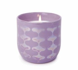 Paddywax Scented Candles Lustre Iridescent Ceramic Luxury Artisan Candle, 283g, Matte Purple - Lavender & Fern