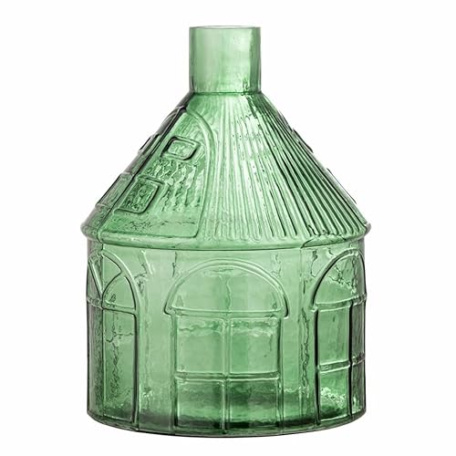 Bloomingville Kamila Vase, Glass, Green, Diameter 26.5 x Height 34.5 cm
