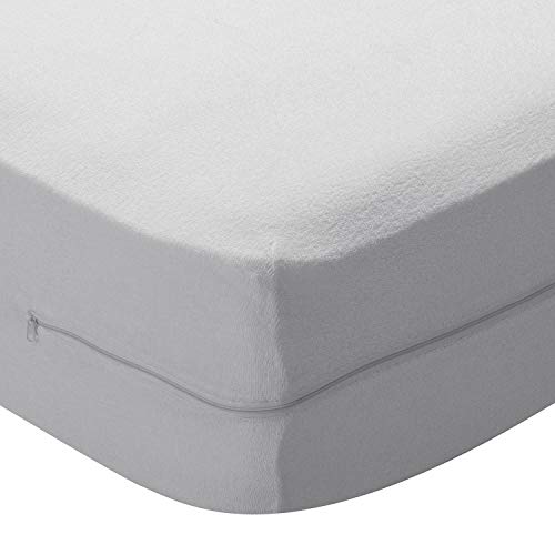 Pikolin Home - Terry Towelling Mattress Cover with Aloe Vera Treatment, Breathable and Extra Soft with U Zipper on 6 Sides of Mattress