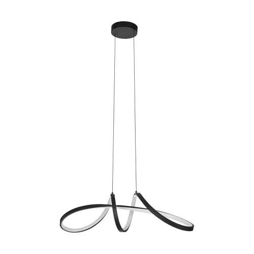 Eglo Connect.z Smart-Home LED Pendant Light Calarossa-Z, Hanging lamp Made of Metal in Black and Plastic in White, ZigBee, app and Alexa Voice Control, Warm White-Cold White, RGB, dimmable