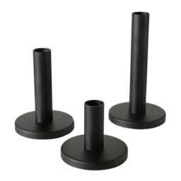 Boltze Malko 2004618 Candlestick Set of 3 Black Iron Modern Design for Taper Candles Candleholders Candle Accessories