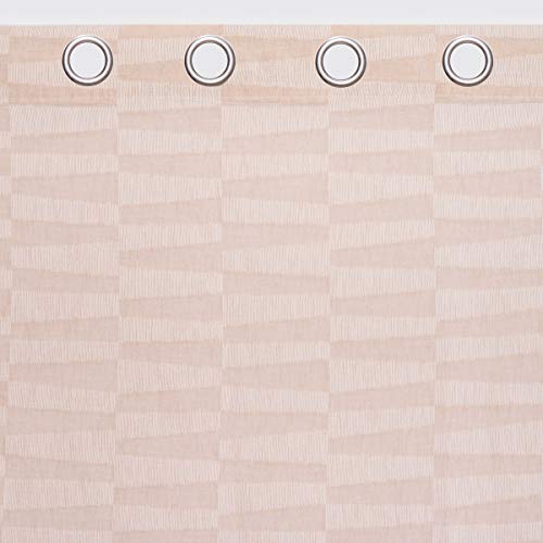 Sancarlos Bricks Polyester Curtain, Pink, 140 x 270 cm