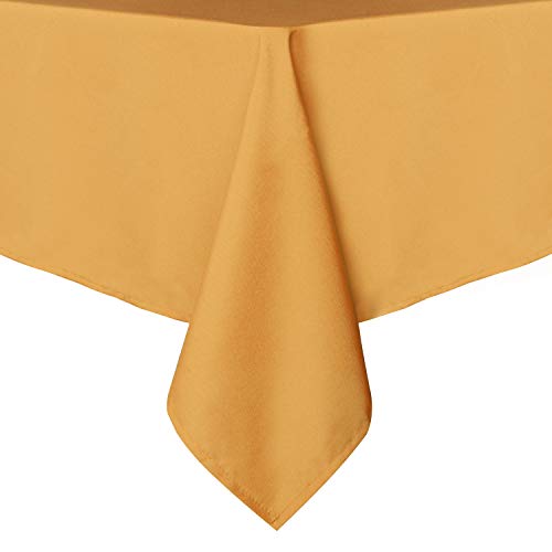 sancua Rectangle Tablecloth - 60 x 84 Inch - Stain and Wrinkle Resistant Washable Polyester Table Cloth, Decorative Fabric Table Cover for Dining Tables, Buffet Parties and Camping, Gold
