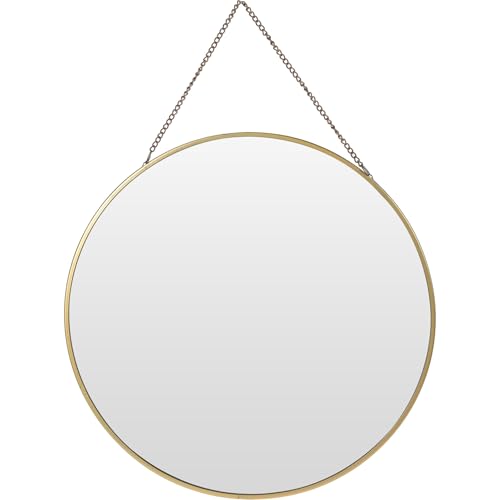 WELL HOME MOBILIARIO & DECORACIÓN Round gold metal mirror with chain Ø29cm