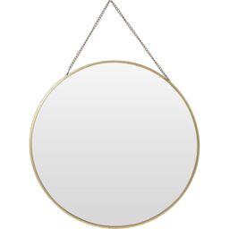 WELL HOME MOBILIARIO & DECORACIÓN Round gold metal mirror with chain Ø29cm