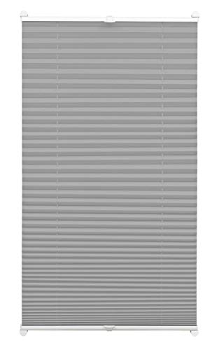 Gardinia EASYFIX Pleated Blind with 2 Operating Rails Slate 45 x 130, Fabric 100% Polyester
