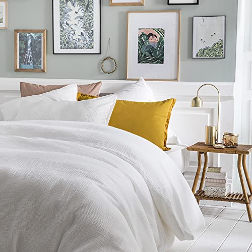 ESSIX Tendresse Plain Dyed Cotton Gauze Duvet Cover Set
