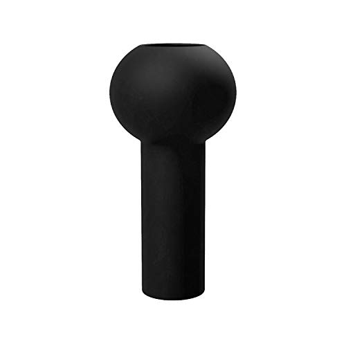 Cooee Design Pillar HI-028-27-BK Ceramic Vase Hand-Made Diameter 12 cm Height 24 cm Black