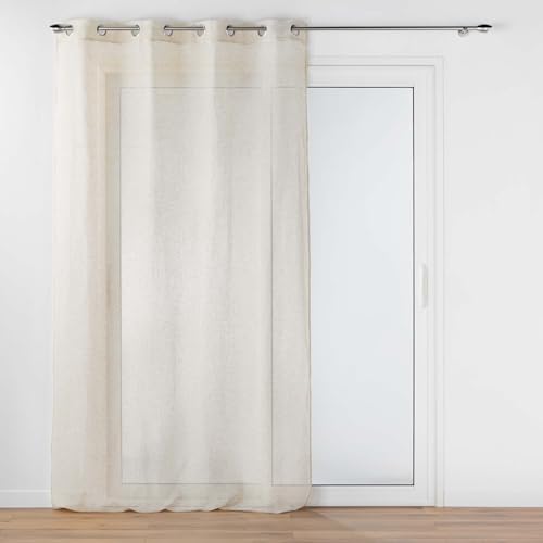 Douceur d'Intérieur, Net Curtain with Eyelets (140 x 240 cm) Aline, Polyester & Linen