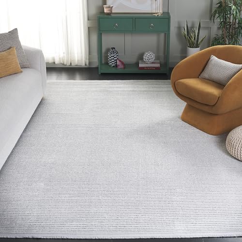 Safavieh Geometric Rug for Living Room, Dining Room, Bedroom - Whisper Collection, Short Pile, Grey, 244 x 305 cm