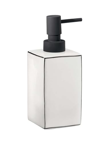 Gedy Lucrezia Soap Dispenser, Ceramic, White, 7 x 7 x 17.5