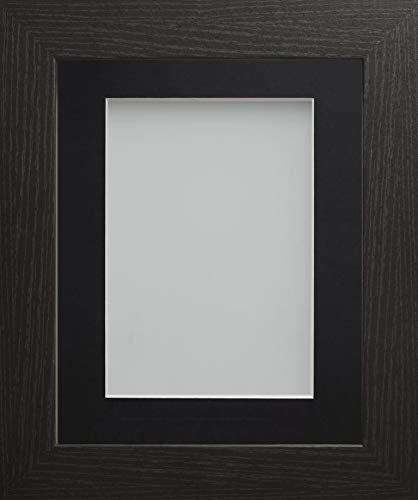 Frame Company Watson Range Black 24x18 inch Picture Photo Frame with Black Mount for Image 18x12 inch *Choice of Sizes* Fitted with Perspex