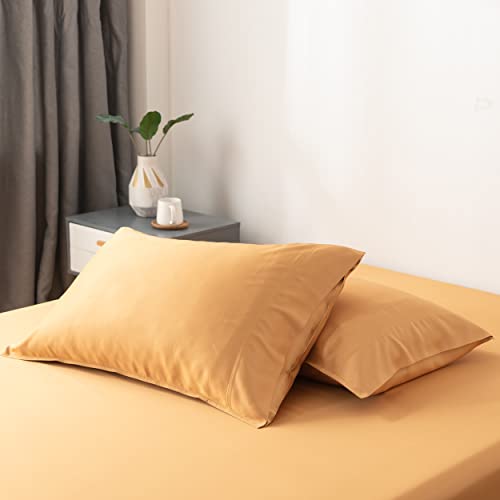 Bella Coterie - Luxury Bamboo Viscose Standard Size Pillowcase Set - Organically Grown - Cooling For Hot Sleepers - Ultra Soft - Hypoallergenic - 2 Pillowcases [Marigold]
