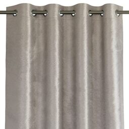 AmeliaHome Curtain 140 x 250 cm 1 Piece Velvet Look Blackout Curtain Shimmering Eyelet Curtain Glamour Silver