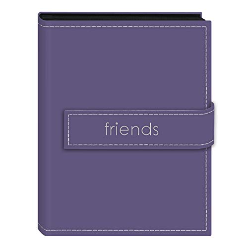 Pioneer Photo Albums Pioneer Embroidered Magnetic Strap Sewn Leatherette Cover Mini Photo Album, friends Lavender