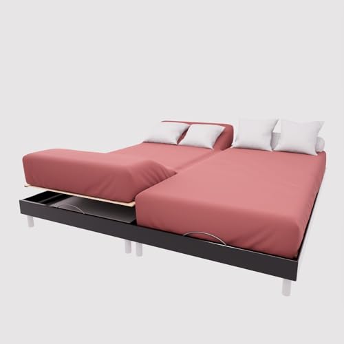 Soleil d'ocre, TPR Fitted Sheet 57 Thread Count Cotton 2 x 70 x 190 cm Brick