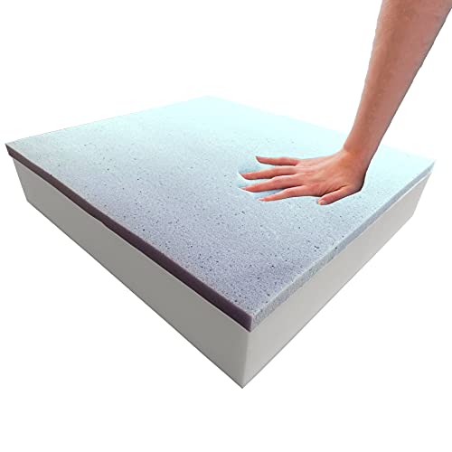 "Foamma 5"" x 20"" x 20"" Gel Memory Foam (Chair Cushion Foam for Dining Chairs, Wheelchair Seat Cushion)"