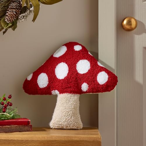 Catherine Lansfield Woodland Crochet Mushroom 3D Shaped Cushion Pink