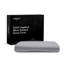 Miracle Made® Cooling Duvet Cover Stone, King/Cali King - Lyocell Silver-Infused Pet Hair Resistant Protector for Insert Comforter-Compatible w/Miracle Made Comforter