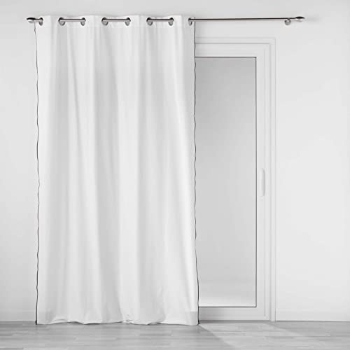 Douceur d'Intérieur 140 x 240 cm Recycled Cotton Plain Mistraline Eyelet Curtains White