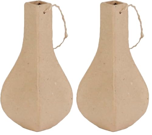 décopatch - Ref AC798C - Small Vase - Papier Maché Object to Decorate - 5.3 x 5.3 x 12.5cm - Decorate Papers & PaperPatch Glue, Glitter, Paints, Brown (Pack of 2)
