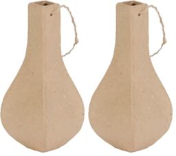décopatch - Ref AC798C - Small Vase - Papier Maché Object to Decorate - 5.3 x 5.3 x 12.5cm - Decorate Papers & PaperPatch Glue, Glitter, Paints, Brown (Pack of 2)