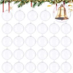 ASelected 30PCS Clear Baubles, 5cm Plastic Baubles, Clear Christmas Bauble, Empty Acrylic Transparent Hanging Ornaments Balls for Craft Photo DIY Home New Year Xmas Party Christmas Tree Decorations