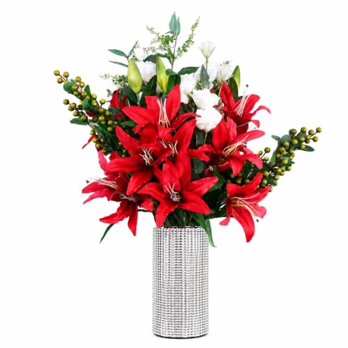 Leaf Design Artificial Flower Display with Vase