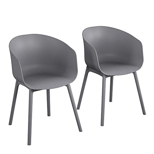 Novogratz York XL Dining Chairs, Indoor/Outdoor, Charcoal, Pack of 2
