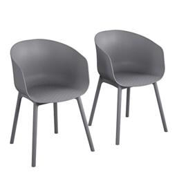 Novogratz York XL Dining Chairs, Indoor/Outdoor, Charcoal, Pack of 2
