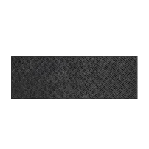 Nicoman Rubber Doormat, Non-Slip Deckplate Surface, Low-Profile, Heavy-Duty Water-Resistant, Indoor Outdoor Entrance Patios Garden Garages (Black, 75cm x 25cm)