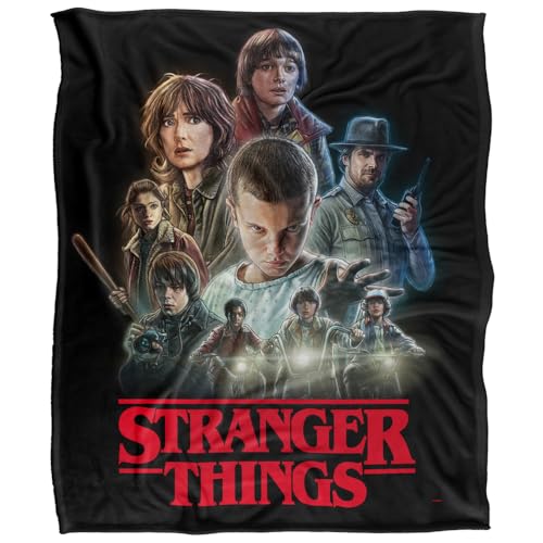 Stranger Things Season 1 Heroes Silky Touch Super Soft Throw Blanket 152 X 127 Cm
